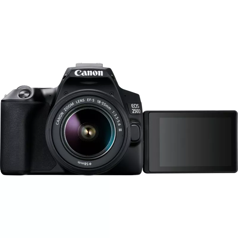 Canon EOS 250D + EF-S 18-55mm f/3.5-5.6 III peegelkaamera komplekt 24,1 MP CMOS 6000 x 4000 pikslit must