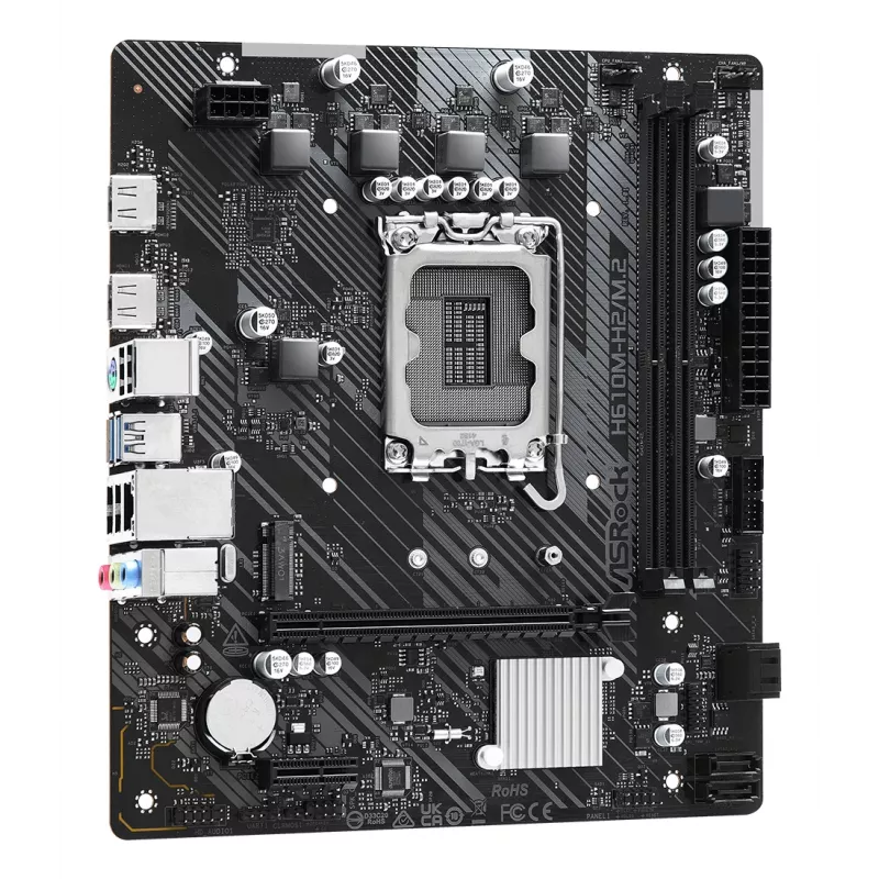 ASRock emaplaat H610M-H2/M.2 LGA1700 Intel H610 2 X DDR4 2 X HDMI 2.1 TMDS ühilduv mATX
