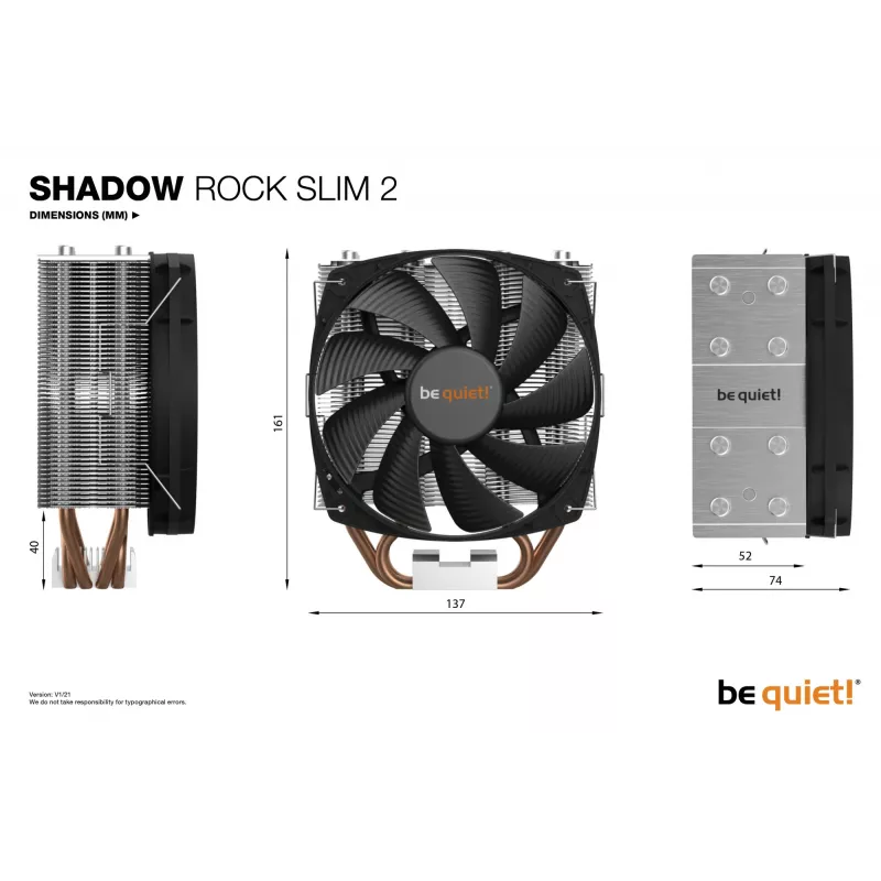 be quiet Shadow Rock õhuke 2 protsessori jahuti