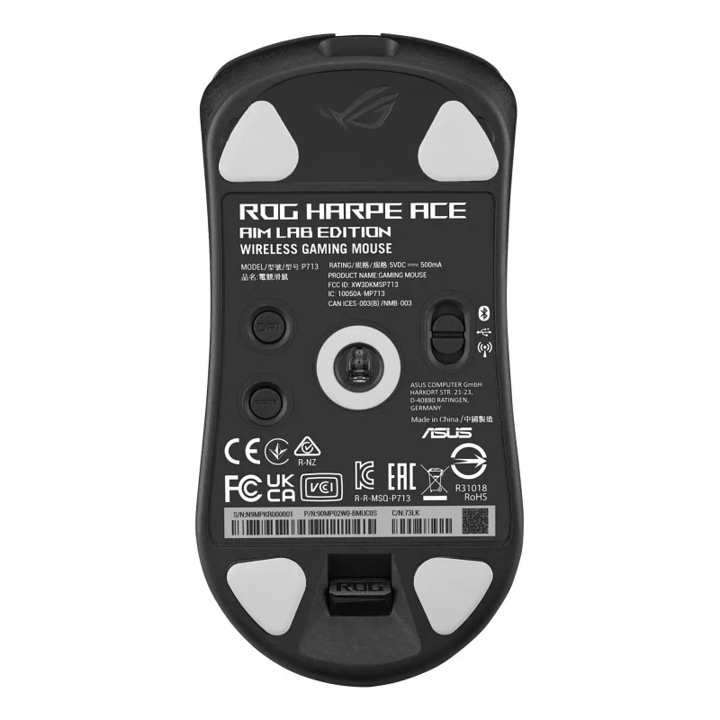 ASUS ROG Harpe Ace Aim Lab Edition hiir Gaming Kahekäeline RF juhtmevaba + Bluetooth + USB Type-A Optiline 36000 DPI