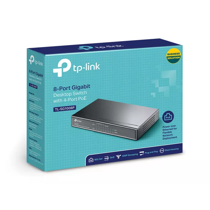 Hallatav lüliti TP-Link TL-SG1008P 8 pordiga Gigabit PoE, 4 PoE-porti