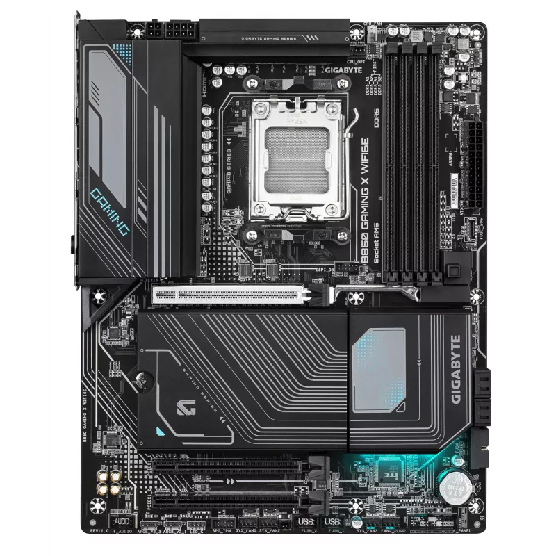 GIGABYTE B850 GAMING X WIFI6E emaplaat – AMD Ryzen 9000 seeria protsessoritele, 12+2+2 faasi digitaalne VRM, kuni 8200 MHz DDR5 (OC), 1xPCIe 5.0 + 2xPCIe 4.0 M.2, 2.5LAN, WIFI 6E, USB 3.2 Gen 2x2