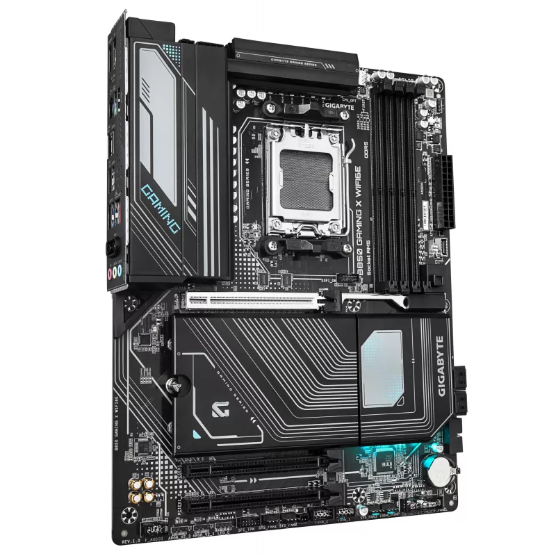 GIGABYTE B850 GAMING X WIFI6E emaplaat – AMD Ryzen 9000 seeria protsessoritele, 12+2+2 faasi digitaalne VRM, kuni 8200 MHz DDR5 (OC), 1xPCIe 5.0 + 2xPCIe 4.0 M.2, 2.5LAN, WIFI 6E, USB 3.2 Gen 2x2