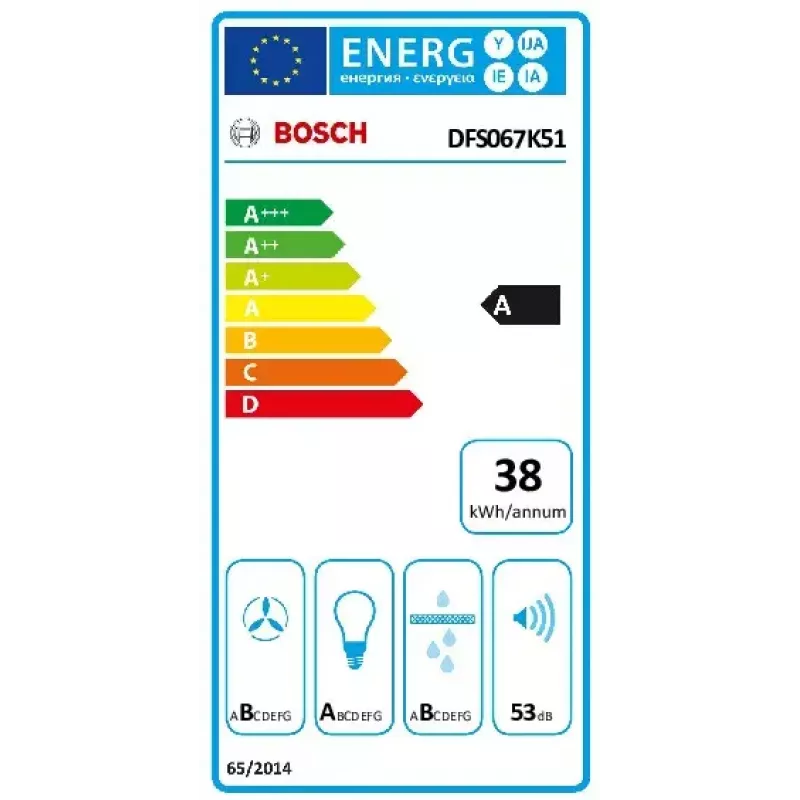 Bosch Serie 8 DFS067K51 õhupuhasti, poolsisseehitatav (väljatõmmatav), roostevaba teras, 717 m³/h
