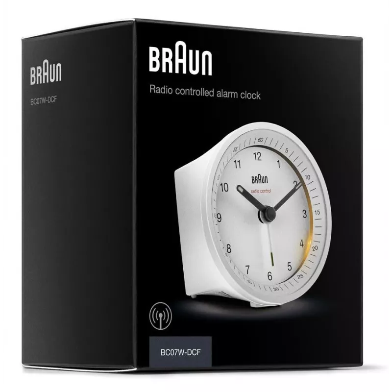 Braun BC07W-DCF kvarts äratuskell Valge
