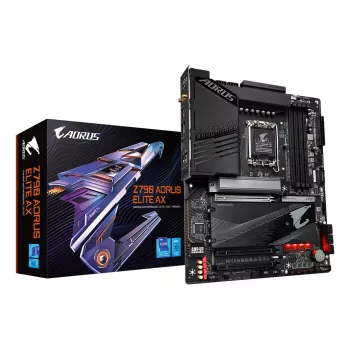 GIGABYTE Z790 AORUS ELITE AX emaplaat – toetab Inteli 14. põlvkonna protsessoreid, 16*+2+1 faasi digitaalne VRM, kuni 7600 MHz DDR5 (OC), 4xPCIe 4.0 M.2, Wi-Fi 6E, 2,5GbE LAN, USB 3.2 Gen 2x2