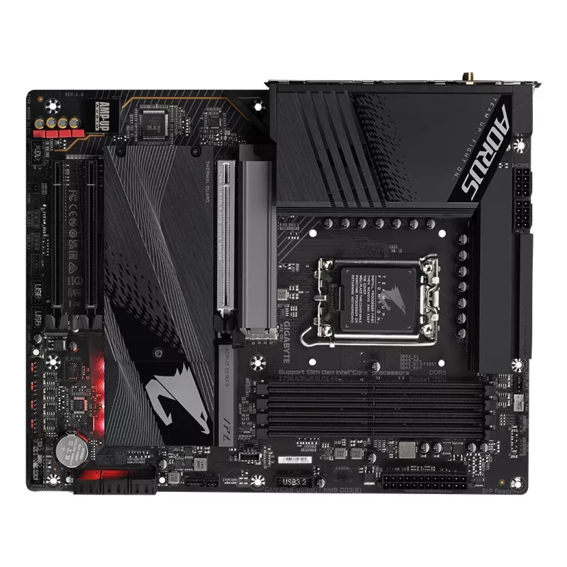 GIGABYTE Z790 AORUS ELITE AX emaplaat – toetab Inteli 14. põlvkonna protsessoreid, 16*+2+1 faasi digitaalne VRM, kuni 7600 MHz DDR5 (OC), 4xPCIe 4.0 M.2, Wi-Fi 6E, 2,5GbE LAN, USB 3.2 Gen 2x2
