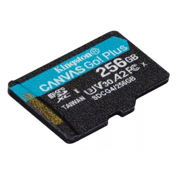 Kingston Technology 256 GB microSDXC Canvas Go Plus Gen4 200R A2 U3 üksikpakend ilma adapterita