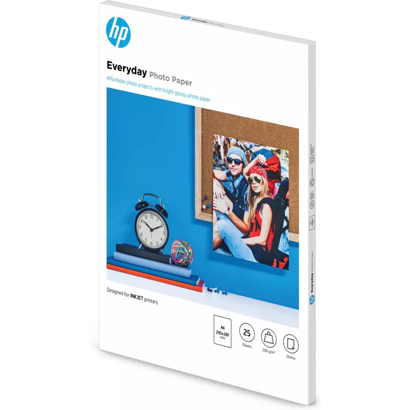 HP Everyday Photo Paper, Glossy, 200 g/m², A4 (210 x 297 mm), 25 lehte