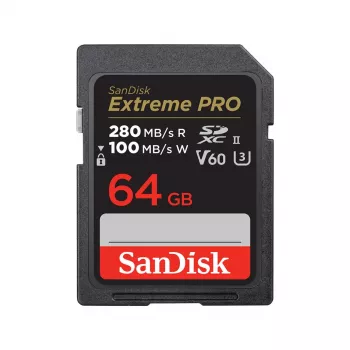 WESTERN DIGITAL SanDisk PRO 64 GB V60 UHS-II SD-kaardid 280/100 MB/s V60 C10 UHS-II