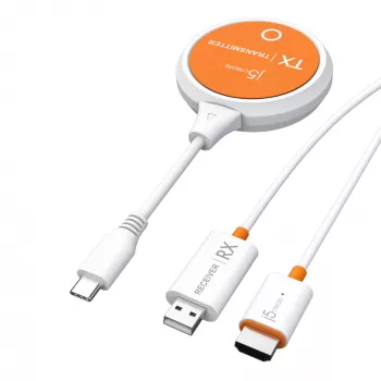 j5create JVAW62 ScreenCast USB-C® juhtmevaba ekraanipikendaja HDMI™, valge ja oranž