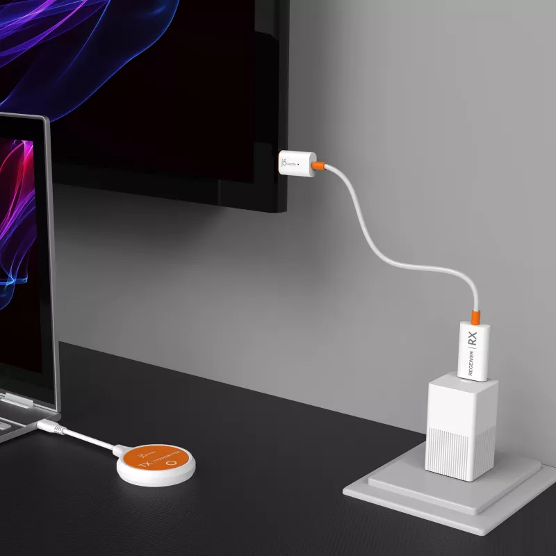 j5create JVAW62 ScreenCast USB-C® juhtmevaba ekraanipikendaja HDMI™, valge ja oranž