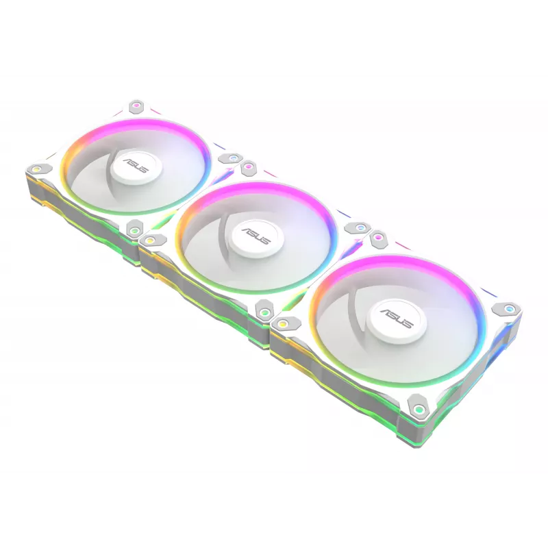 Korpuse ventilaator ASUS Prime MR120 120 mm 1600 RPM valge (3-pakk, LED, 58 CFM, 23 dB)