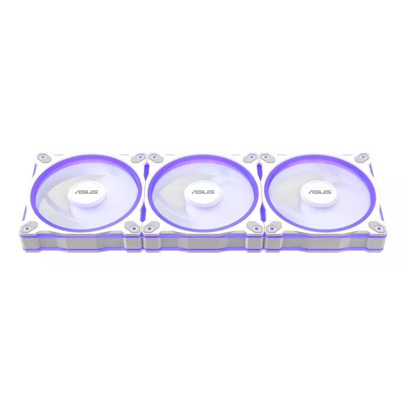 Korpuse ventilaator ASUS Prime MR120 120 mm 1600 RPM valge (3-pakk, LED, 58 CFM, 23 dB)