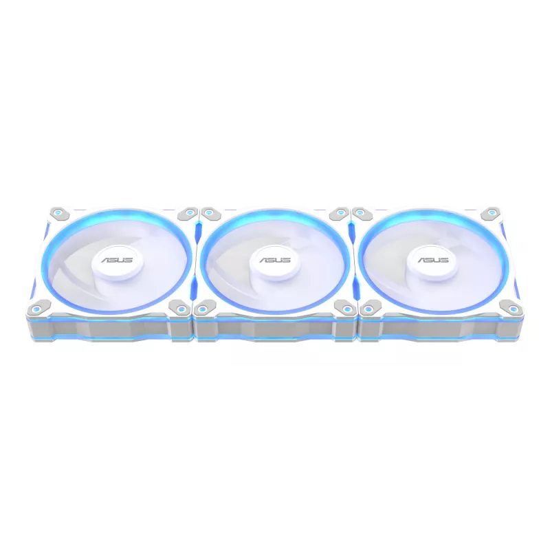 Korpuse ventilaator ASUS Prime MR120 120 mm 1600 RPM valge (3-pakk, LED, 58 CFM, 23 dB)