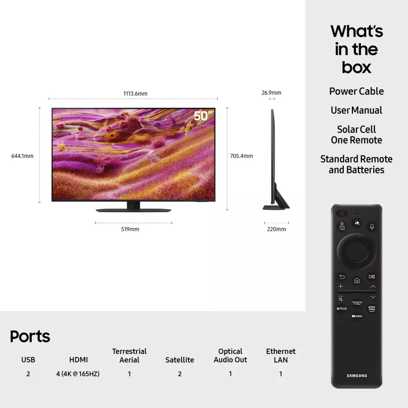 Samsung QE50QN90FAT 127 cm (50 tolli) 4K Ultra HD Smart TV Wi-Fi Must