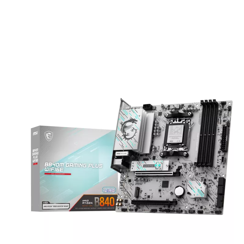 Emaplaat MSI B840M GAMING PLUS WIFI6E microATX, pesa AM5, DDR5 kuni 256 GB, Wi‑Fi 6E, 2.5GbE, M.2 x2, HDMI 2.1