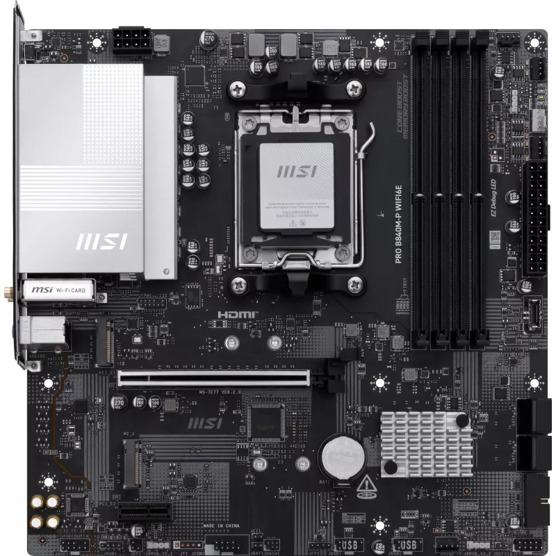 MSI PRO B840M-P WIFI6E emaplaat AMD B840 Socket AM5 micro ATX