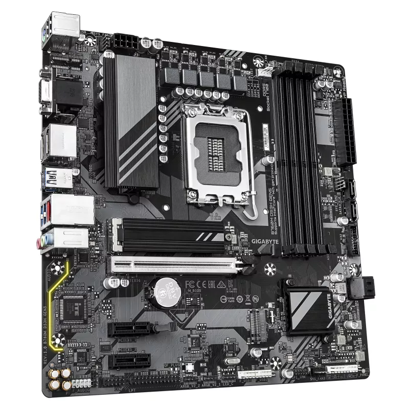 GIGABYTE B760M DS3H GEN5 emaplaat – toetab Intel Core 14. põlvkonna protsessoreid, 6+2+1 faasi digitaalne VRM, kuni 5600MHz DDR5, 2xPCIe 4.0 M.2, 2.5GbE LAN, USB 3.2 Gen2