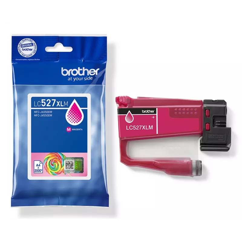 Brother Genuine LC527XLM suure tootlusega tindikassett – magenta, kõrge (XL) tootlus, magenta, pigmendil põhinev tint, 1 tk, 2000 lehekülge, üksikpakend