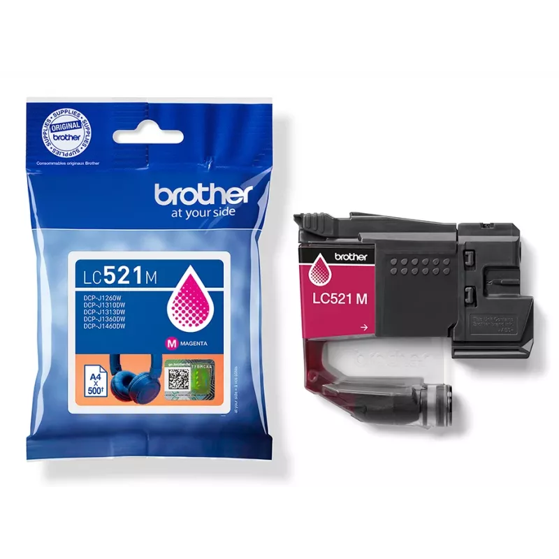 Brother LC521M originaal tindikassett – magenta