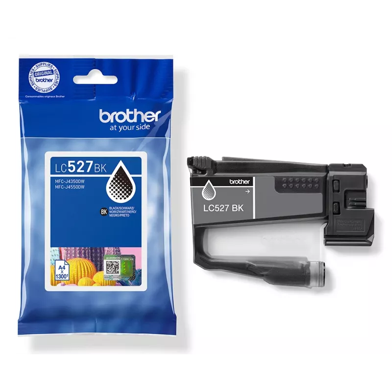 Brother Genuine LC527BK tindikassett - Must, Must, Pigmendipõhine tint, 1 tk, 1300 lehekülge, Üksikpakend