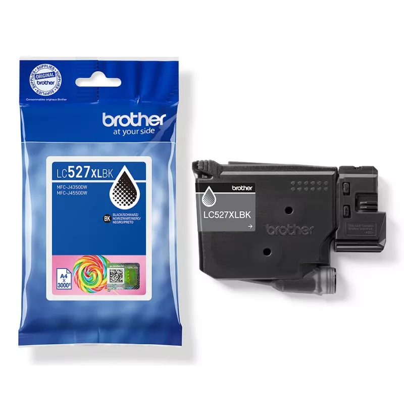 Brother Genuine LC527XLBK suure tootlikkusega tindikassett – must, suure (XL) tootlikkusega, must, pigmendipõhine tint, 1 tk, 3000 lehekülge, üksikpakend
