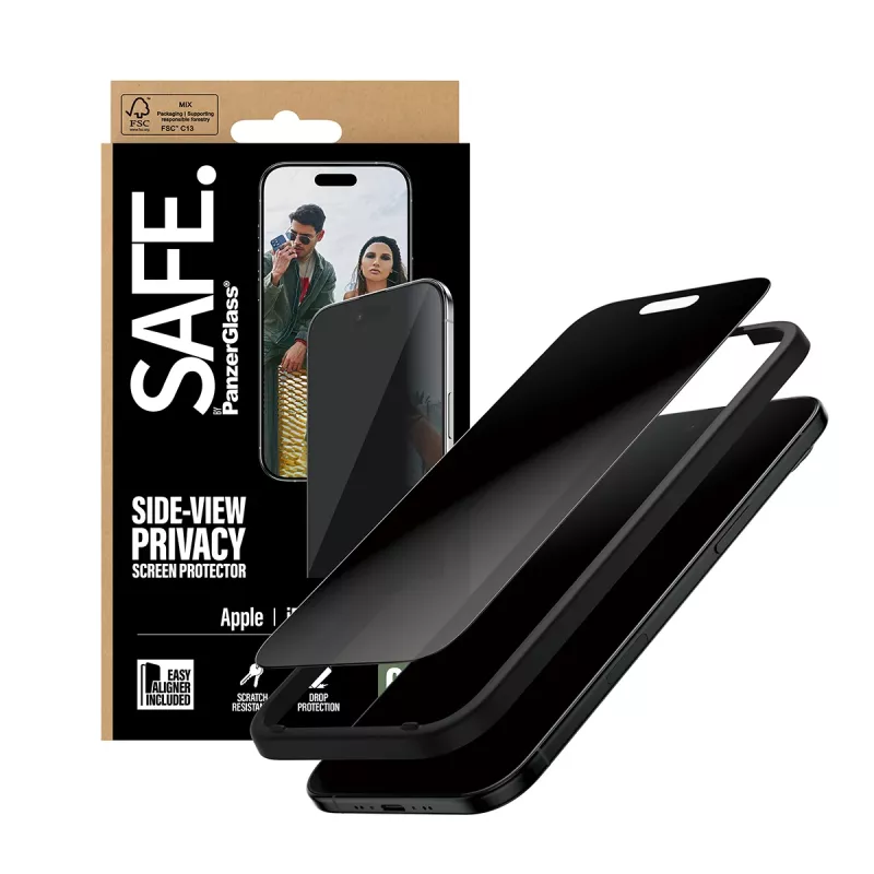 Ekraanikaitse PanzerGlass SAFE. Privacy Apple iPhone Airile — karastatud klaas, ülilai sobivus, EasyAligner, kriimustus- ja löögikindel