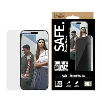PanzerGlass SAFE. by ® 2-Way Privacy Screen Protector iPhone 17 Pro Max | Ultra-Wide Fit w. EasyAligner