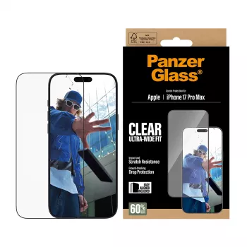 PanzerGlass® Ekraanikaitse iPhone 17 Pro Max | Ultra-Wide Fit koos EasyAligneriga