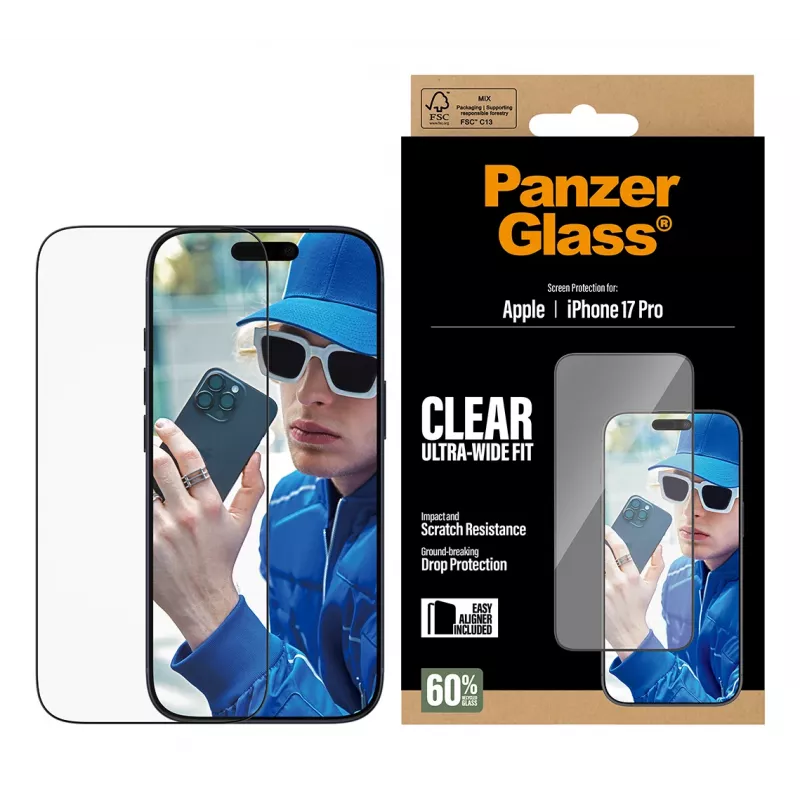 Ekraanikaitse PanzerGlass iPhone 17 Pro Ultra-Wide Fit EasyAligner Kulumis- ja Löögikindel