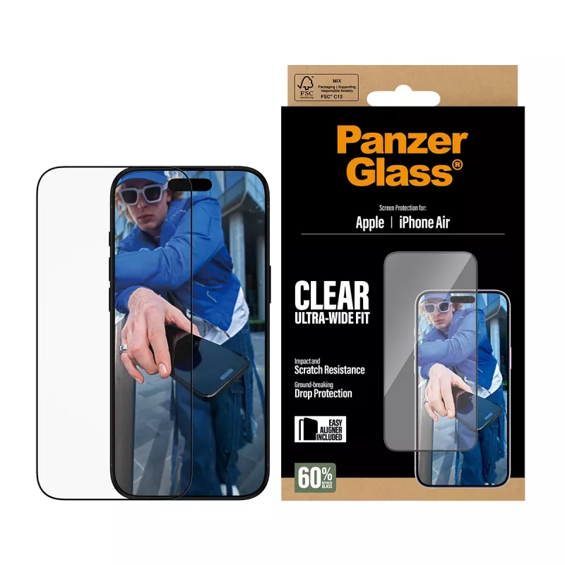 PanzerGlass® Ekraanikaitse iPhone Air | Ultra-Wide Fit koos EasyAligneriga