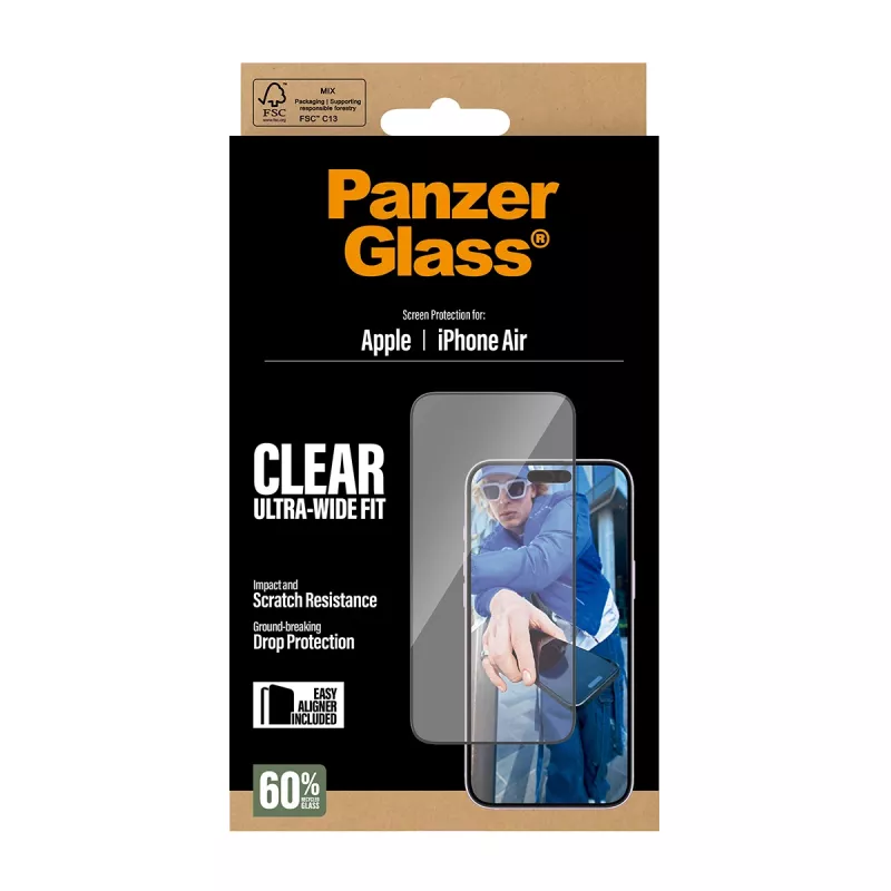 PanzerGlass® Ekraanikaitse iPhone Air | Ultra-Wide Fit koos EasyAligneriga