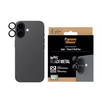 PanzerGlass® Hoops® Kaamera objektiivi kaitseklaas Must iPhone 17 | iPhone 16 | 16 Plus