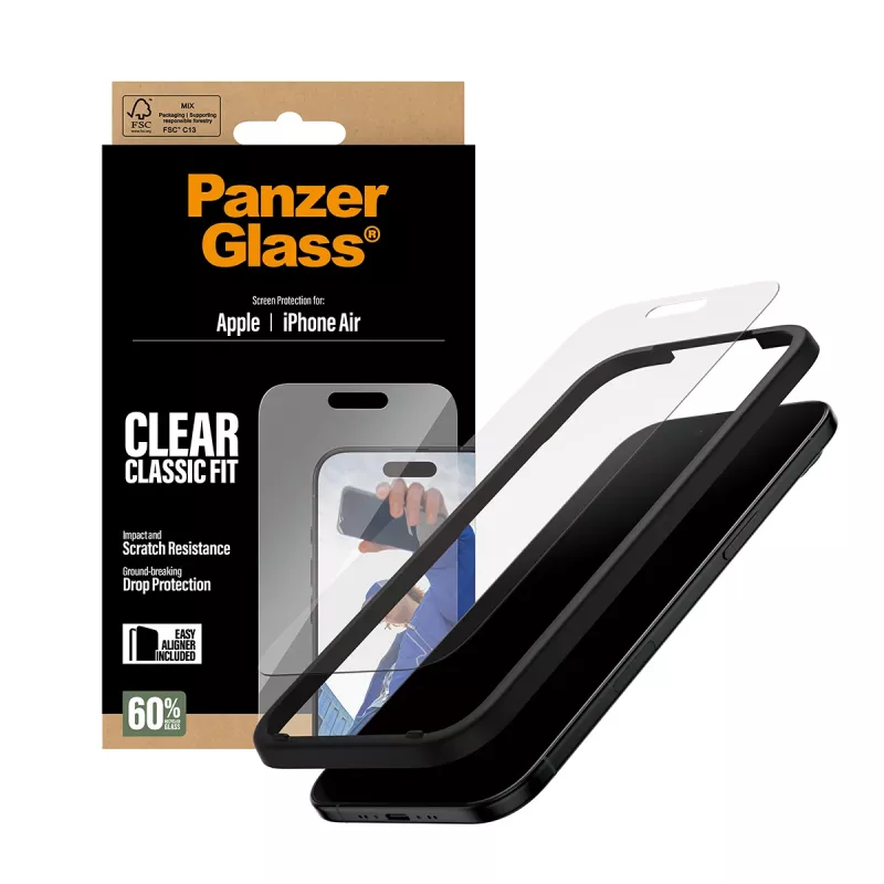 PanzerGlass® Ekraanikaitse iPhone Air | Classic Fit koos EasyAligneriga