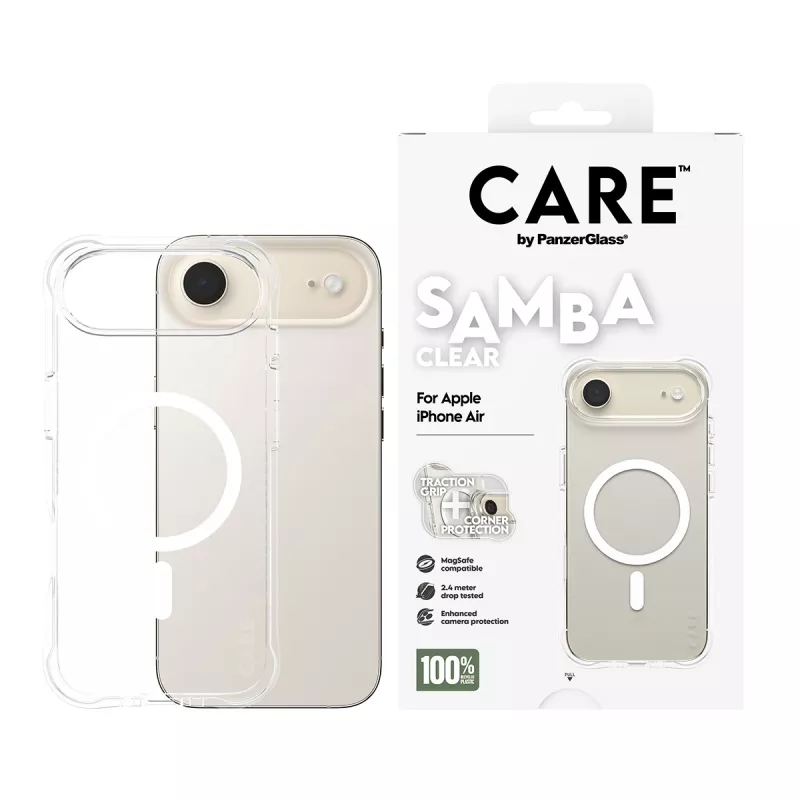 PanzerGlass CARE™ by ® Samba Case Transparent w. White MagSafe iPhone Air