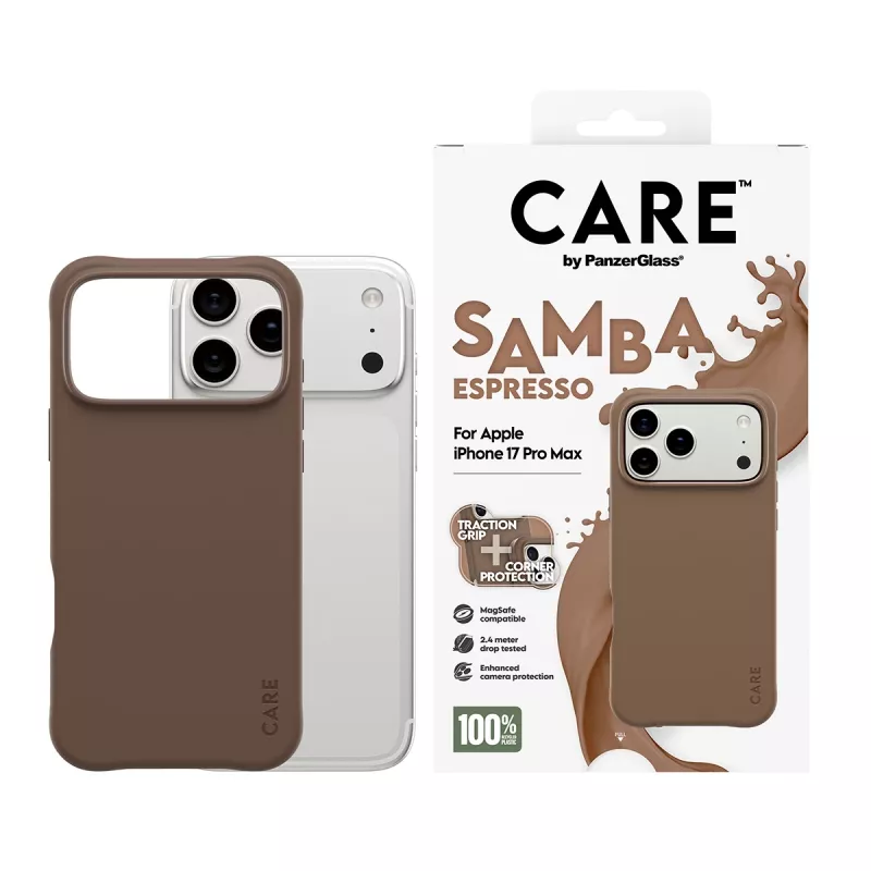 PanzerGlass CARE™ by ® Samba Case Espresso w. MagSafe iPhone 17 Pro Max
