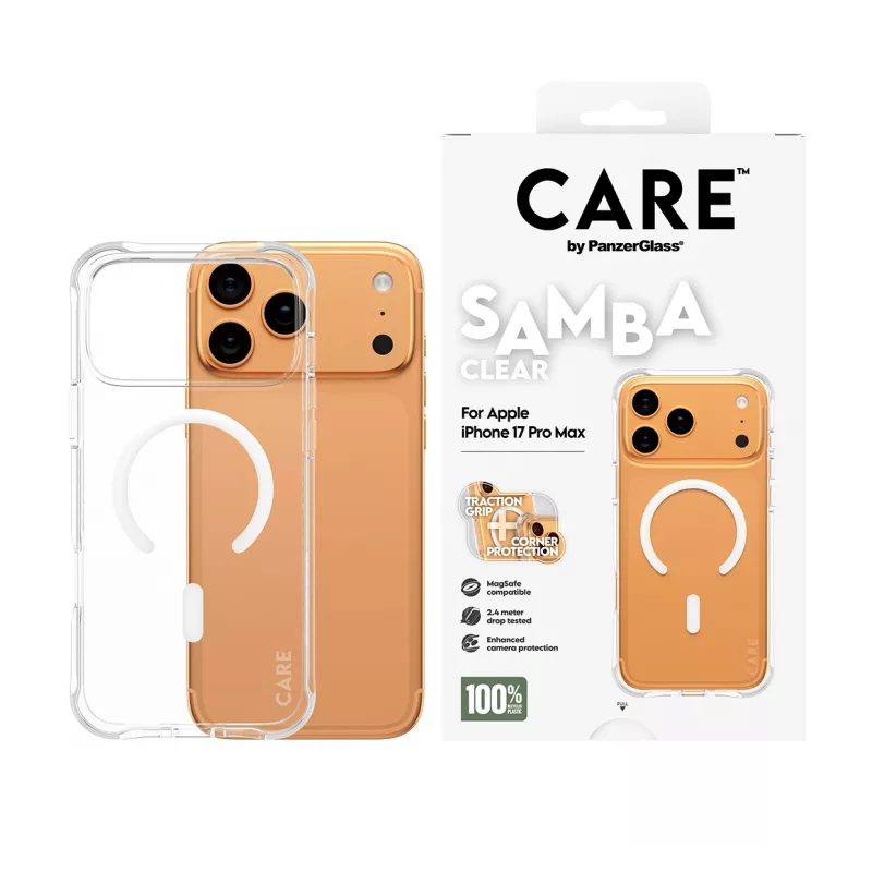 PanzerGlass CARE™ by ® Samba ümbris läbipaistev valge MagSafe iPhone 17 Pro Max