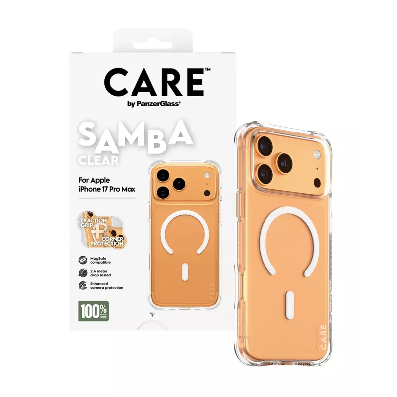 PanzerGlass CARE™ by ® Samba ümbris läbipaistev valge MagSafe iPhone 17 Pro Max