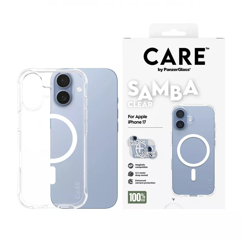 Korpus PanzerGlass CARE by Fashionable Case Samba Läbipaistev valge MagSafe iPhone 17