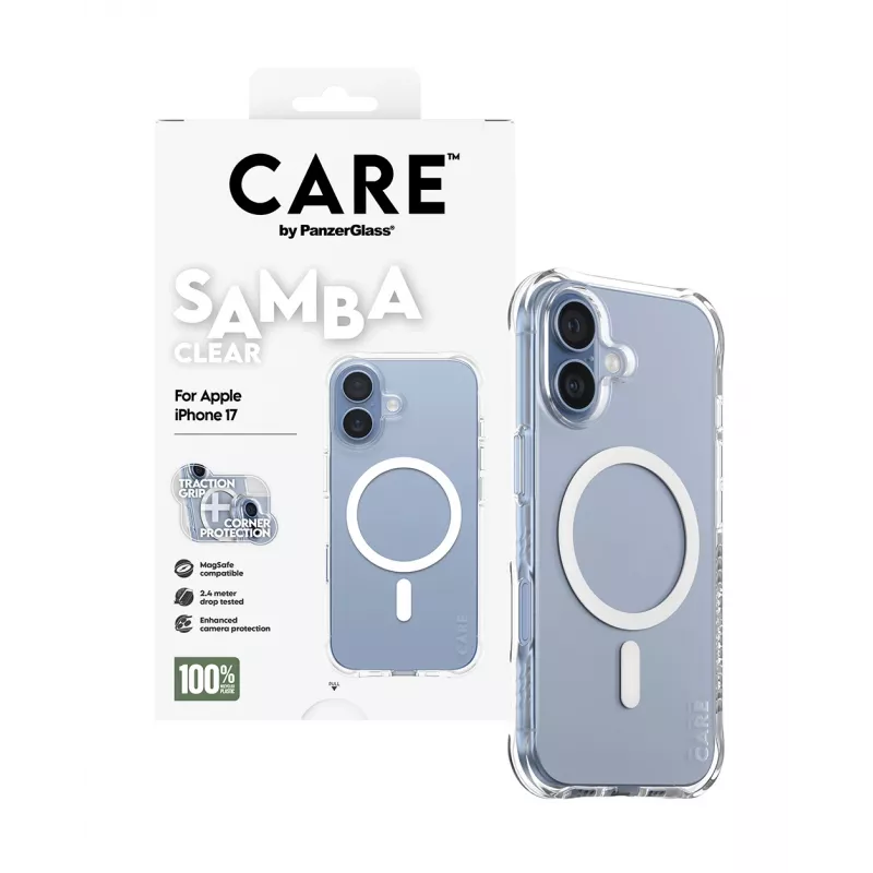 Korpus PanzerGlass CARE by Fashionable Case Samba Läbipaistev valge MagSafe iPhone 17