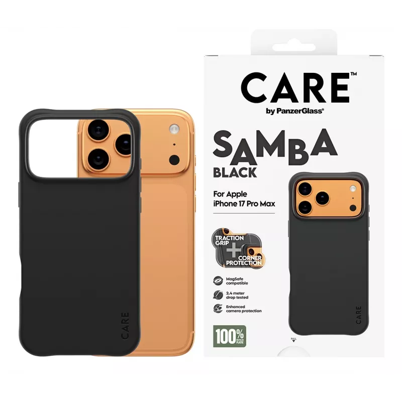 PanzerGlass CARE™ by ® Samba ümbris must koos MagSafe'iga iPhone 17 Pro Max