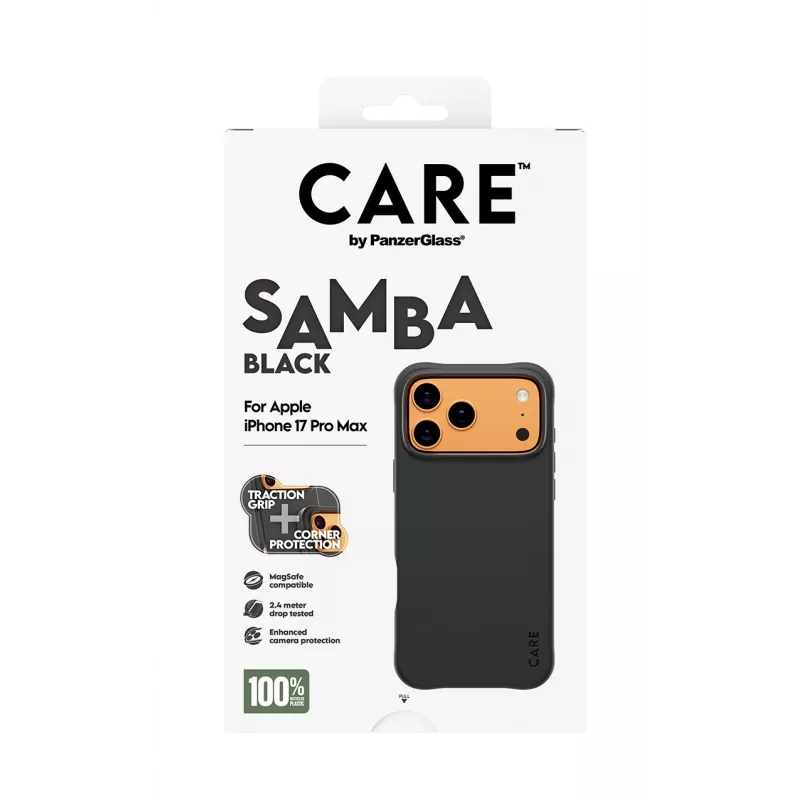 PanzerGlass CARE™ by ® Samba ümbris must koos MagSafe'iga iPhone 17 Pro Max