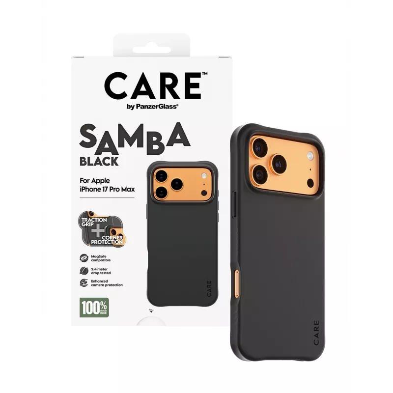 PanzerGlass CARE™ by ® Samba ümbris must koos MagSafe'iga iPhone 17 Pro Max