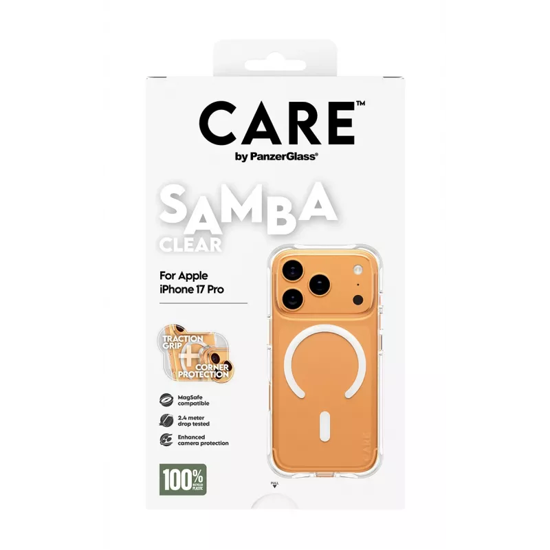 PanzerGlass CARE™ by ® Samba korpus läbipaistev valge MagSafe iPhone 17 Pro