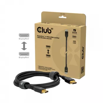 CLUB3D DisplayPort™ 2.1 VESA DP80 sertifitseeritud kaabel 8K240Hz 2m