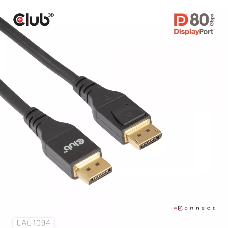 CLUB3D DisplayPort™ 2.1 VESA DP80 sertifitseeritud kaabel 8K240Hz 2m