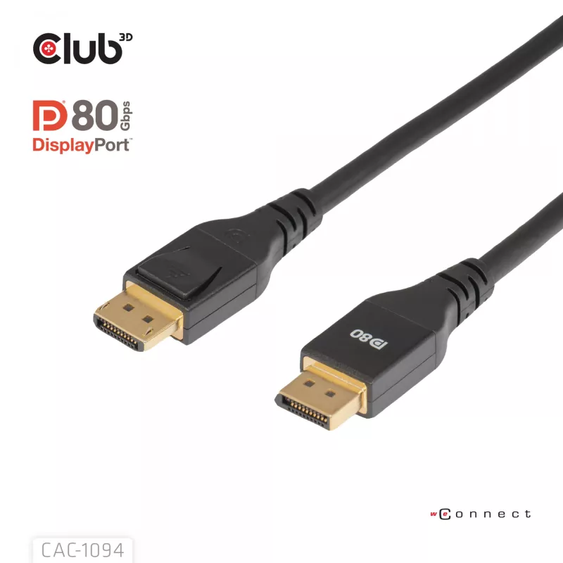 CLUB3D DisplayPort™ 2.1 VESA DP80 sertifitseeritud kaabel 8K240Hz 2m