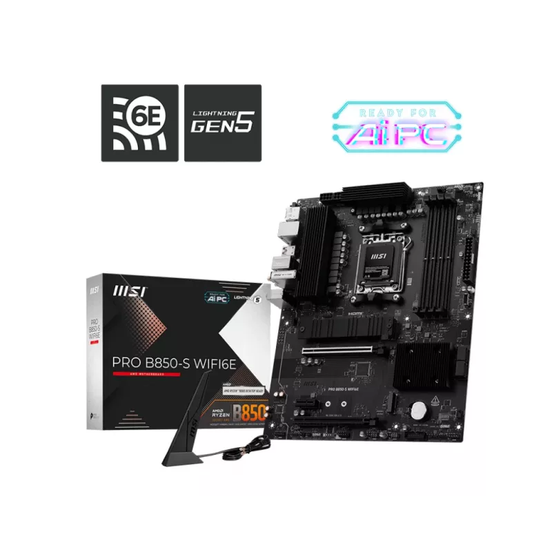 MSI PRO B850-S WIFI6E emaplaat AMD B850 pesa AM5 ATX