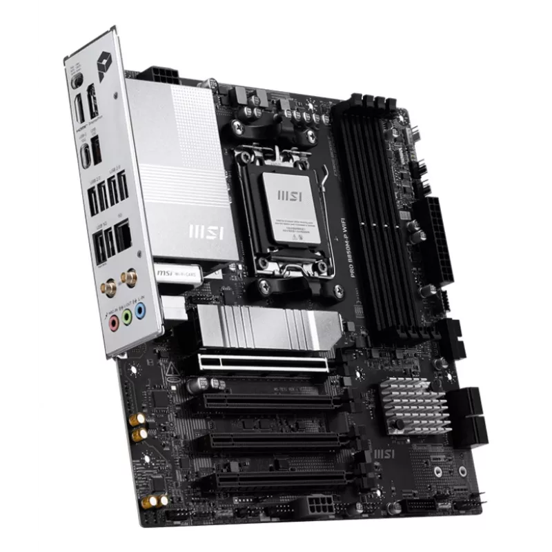 Emaplaat MSI PRO B850M-P WIFI micro ATX, AMD B850, pesa AM5, 4×DDR5 DIMM, 3×M.2, Wi‑Fi 7, 5Gb LAN